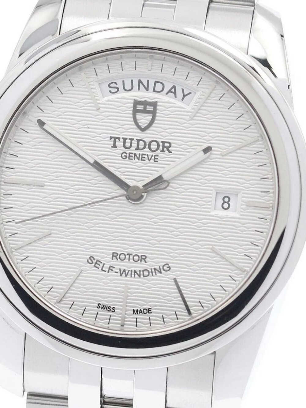 TUDOR Glamor Date Day 56000 Silver Dial Automatic Men's Watch_942970